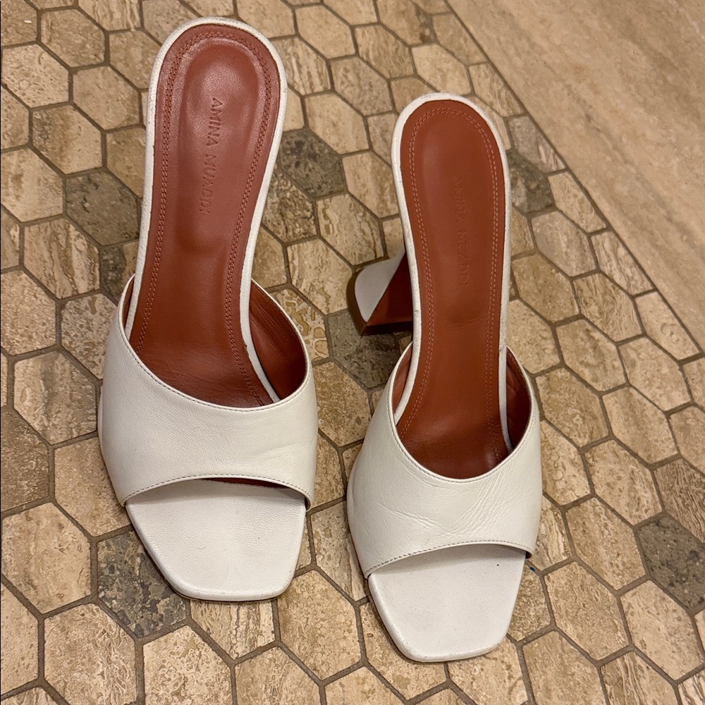 Amina Muaddi Leather Women's Mules